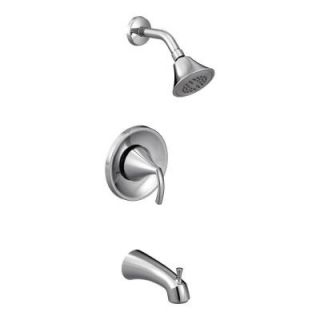 MOEN Glyde 1 Spray Single Handle Eco Performance Posi Temp Tub and Shower Faucet Trim Kit in Chrome (Valve Not Included) T2743EP