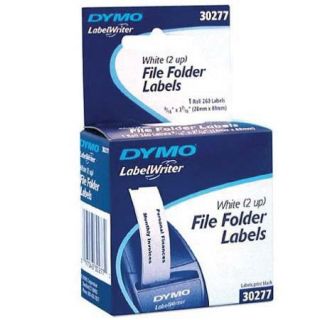 Dymo 30277 9/16x3 7/16 inch File Folder Labels, White 30277